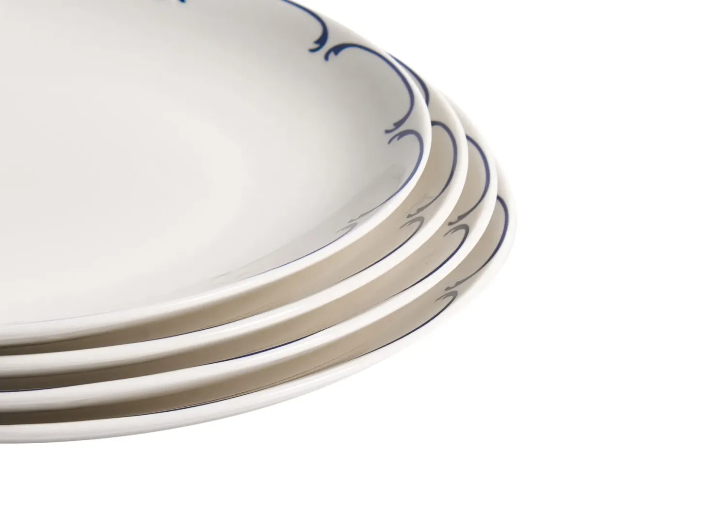 Zastawa stołowa 12-częściowa CHAROLI Porcelana Biały/ niebieski