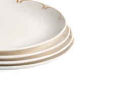 Zastawa stołowa 12-częściowa CHAROLI Porcelana Biały/ złoty
