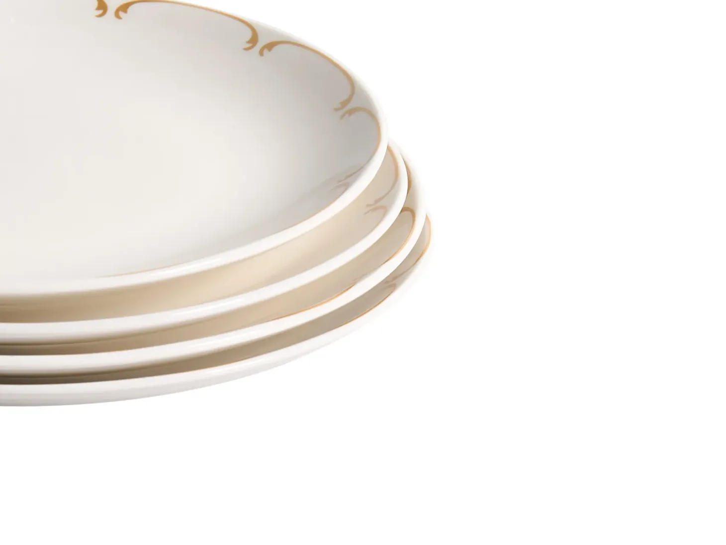 Zastawa stołowa 12-częściowa CHAROLI Porcelana Biały/ złoty