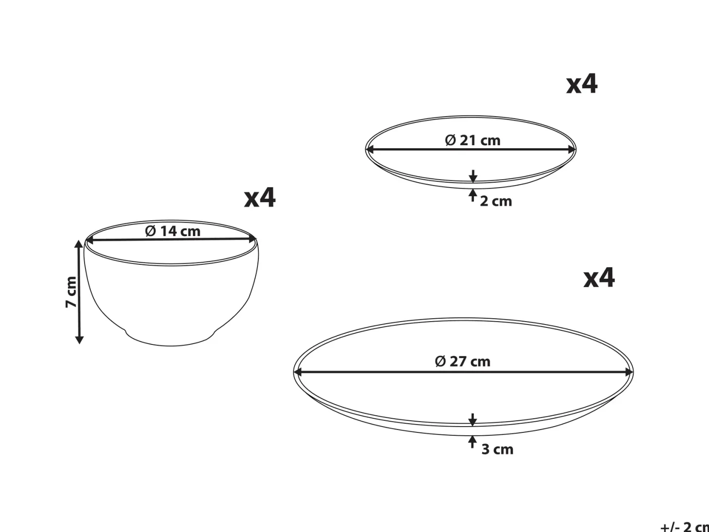 Zastawa stołowa 12-częściowa CHILI Porcelana Biały