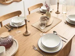 Zastawa stołowa 12-częściowa CUMIN Porcelana Złamana biel/ niebieski