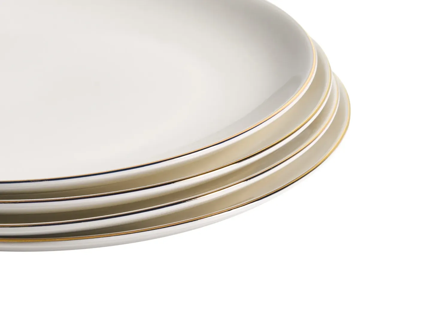 Zastawa stołowa 12-częściowa CUMIN Porcelana Złamana biel/ złoty