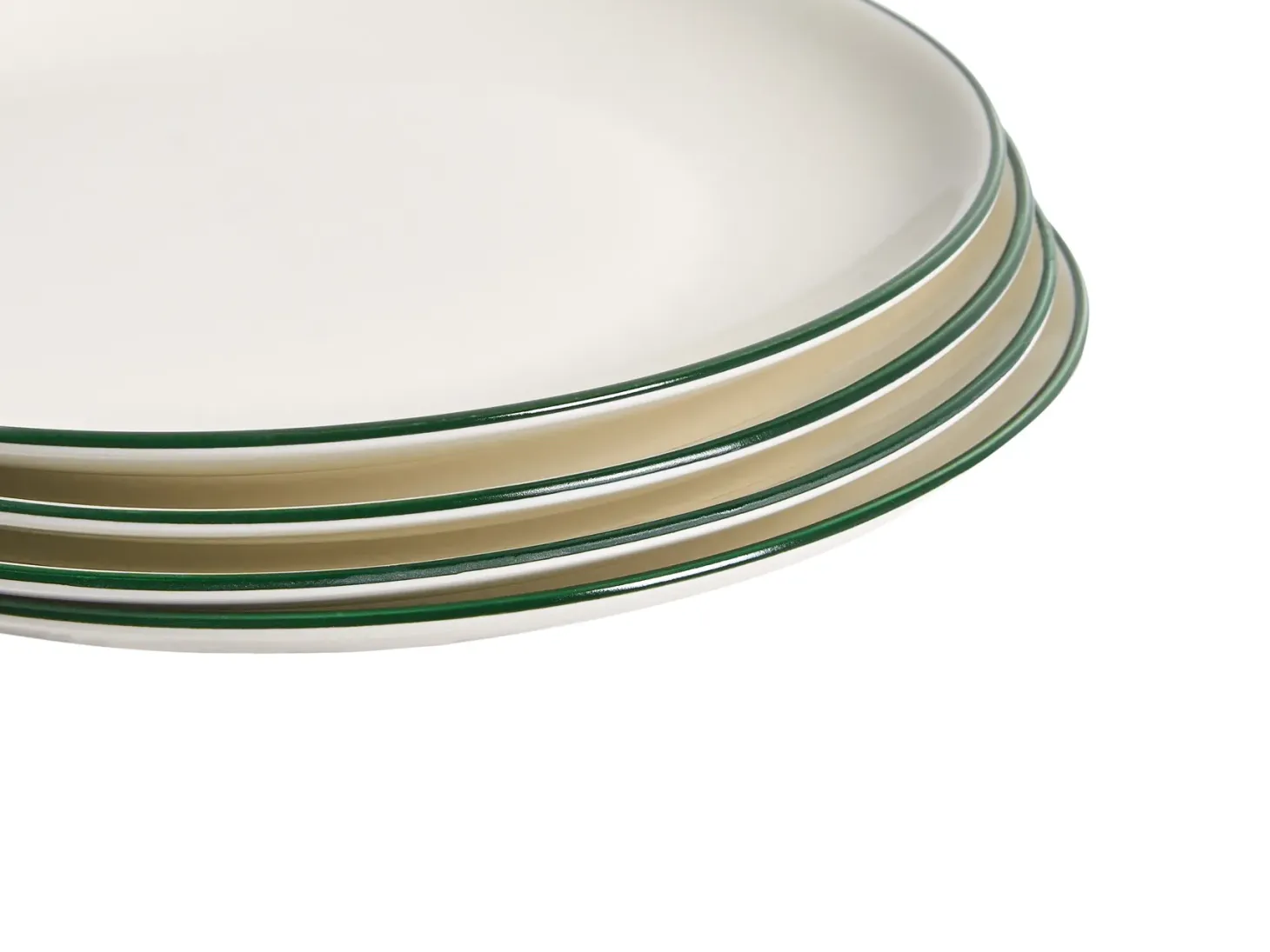 Zastawa stołowa 24-częściowa CUMIN Porcelana Złamana biel/ zielony