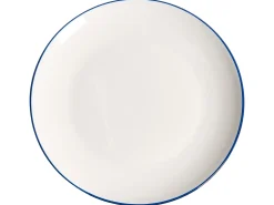 Zastawa stołowa 24-częściowa CUMIN Porcelana Złamana biel/ niebieski