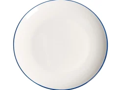 Zastawa stołowa 24-częściowa CUMIN Porcelana Złamana biel/ niebieski