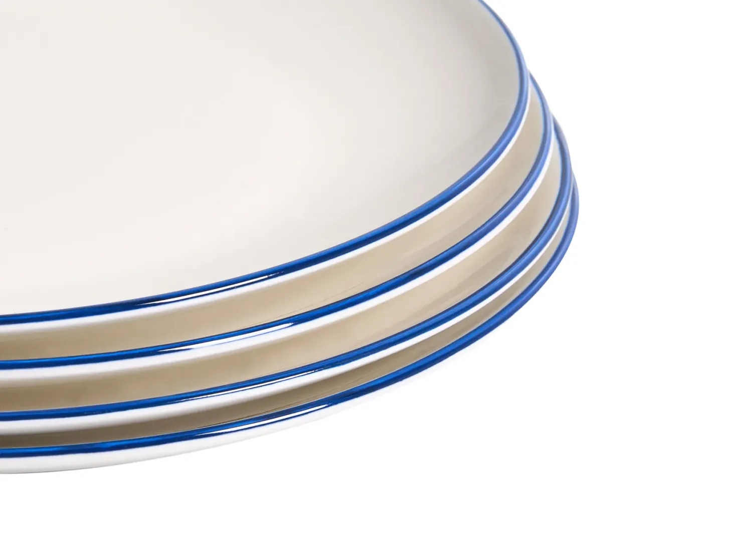 Zastawa stołowa 24-częściowa CUMIN Porcelana Złamana biel/ niebieski
