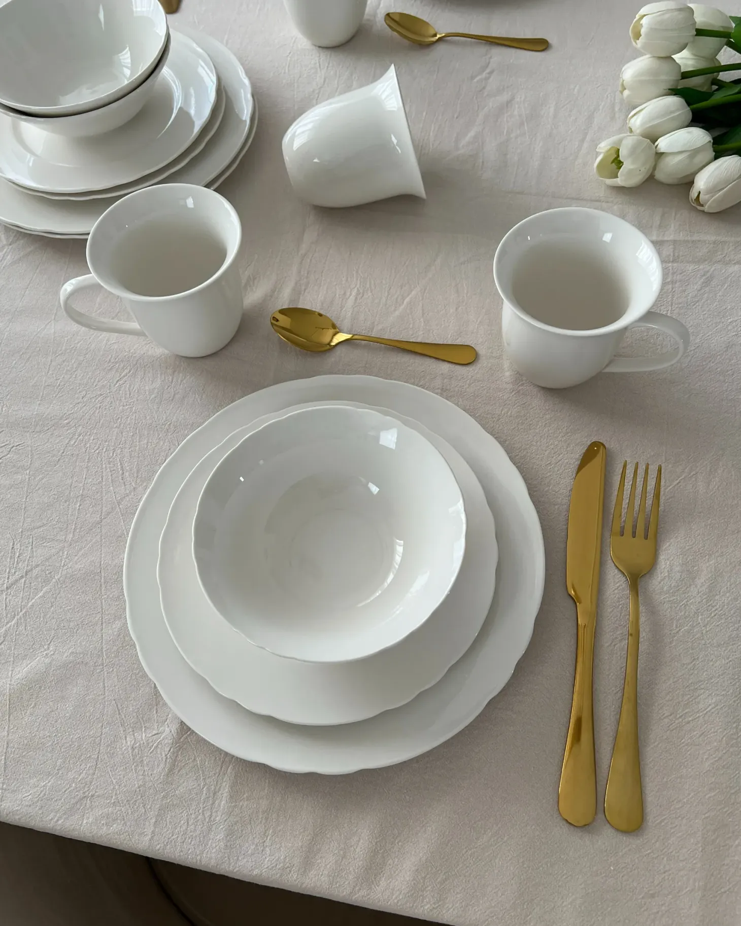 Zastawa stołowa 16-częściowa ELDERBERRY Porcelana Biały