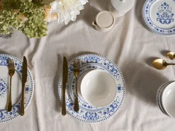 Zastawa stołowa 12-częściowa GALANGAL Porcelana Biały/ niebieski