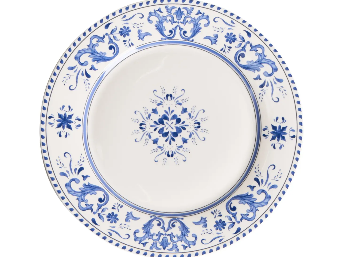 Zastawa stołowa 12-częściowa GALANGAL Porcelana Biały/ niebieski