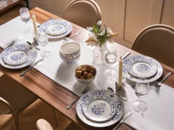 Zastawa stołowa 24-częściowa GALANGAL Porcelana Biały/ niebieski