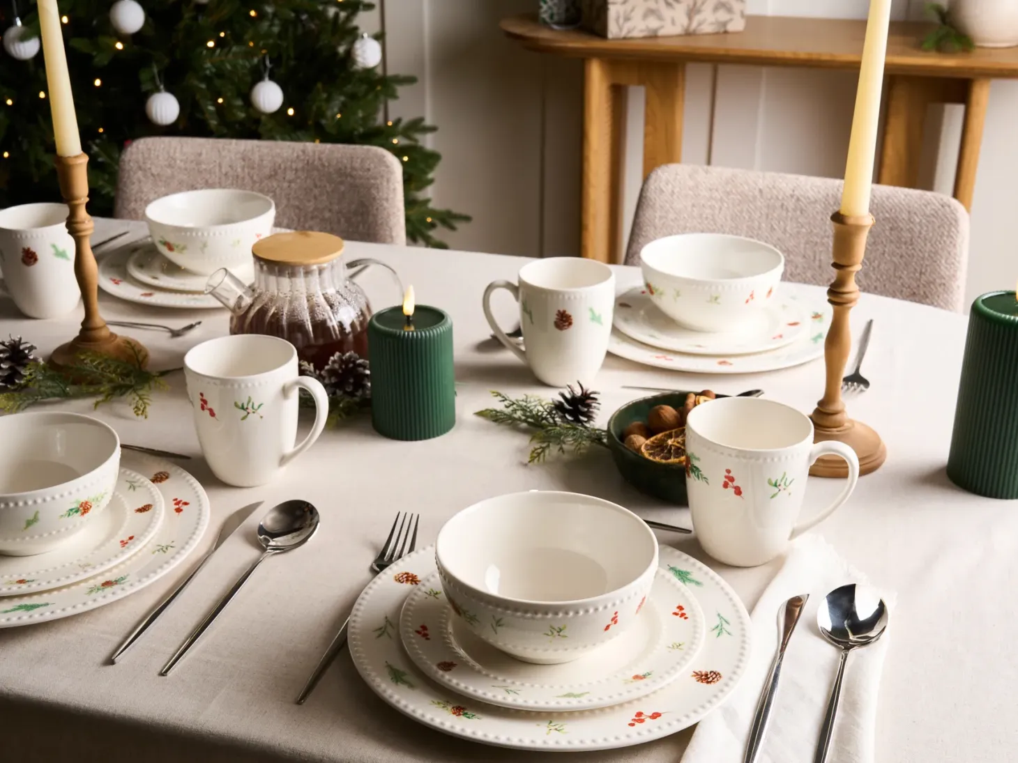 Zastawa stołowa 16-częściowa MARJORAM Porcelana Biały