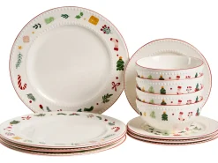 Zastawa stołowa 12-częściowa SAFFRON Porcelana Biały