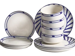 Zastawa stołowa 12-częściowa SHISO Porcelana Biały/ niebieski