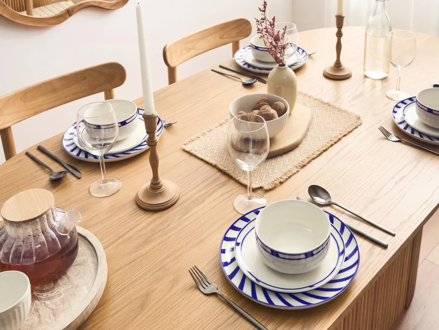 Zastawa stołowa 12-częściowa SHISO Porcelana Biały/ niebieski