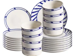 Zastawa stołowa 24-częściowa SHISO Porcelana Biały/ niebieski