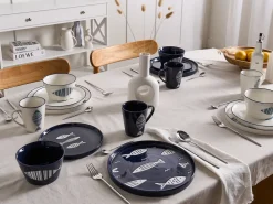 Zastawa stołowa 16-częściowa TAMARIND Porcelana Biały/ niebieski