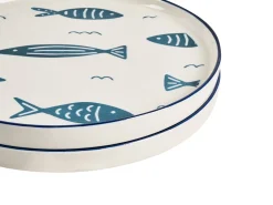 Zastawa stołowa 16-częściowa TAMARIND Porcelana Biały/ niebieski