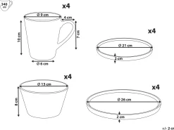 Zastawa stołowa 16-częściowa TAMARIND Porcelana Biały/ niebieski
