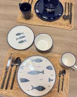 Zastawa stołowa 16-częściowa TAMARIND Porcelana Biały/ niebieski