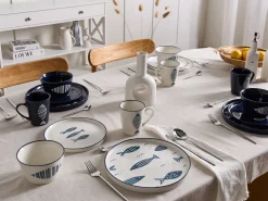 Zastawa stołowa 16-częściowa TAMARIND Porcelana Biały/ niebieski