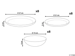 Zastawa stołowa 24-częściowa TARRAGON Porcelana Biały/ zielony