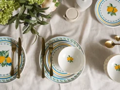Zastawa stołowa 24-częściowa TARRAGON Porcelana Biały/ zielony