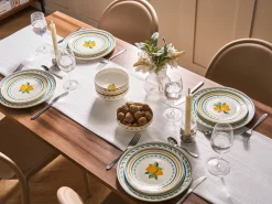 Zastawa stołowa 12-częściowa TARRAGON Porcelana Biały/ zielony