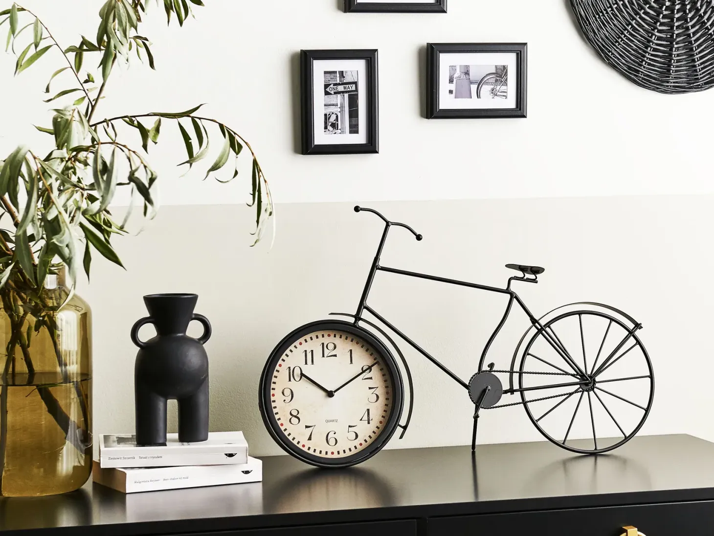 Zegar biurkowy LILLO 59 cm Metal Czarny