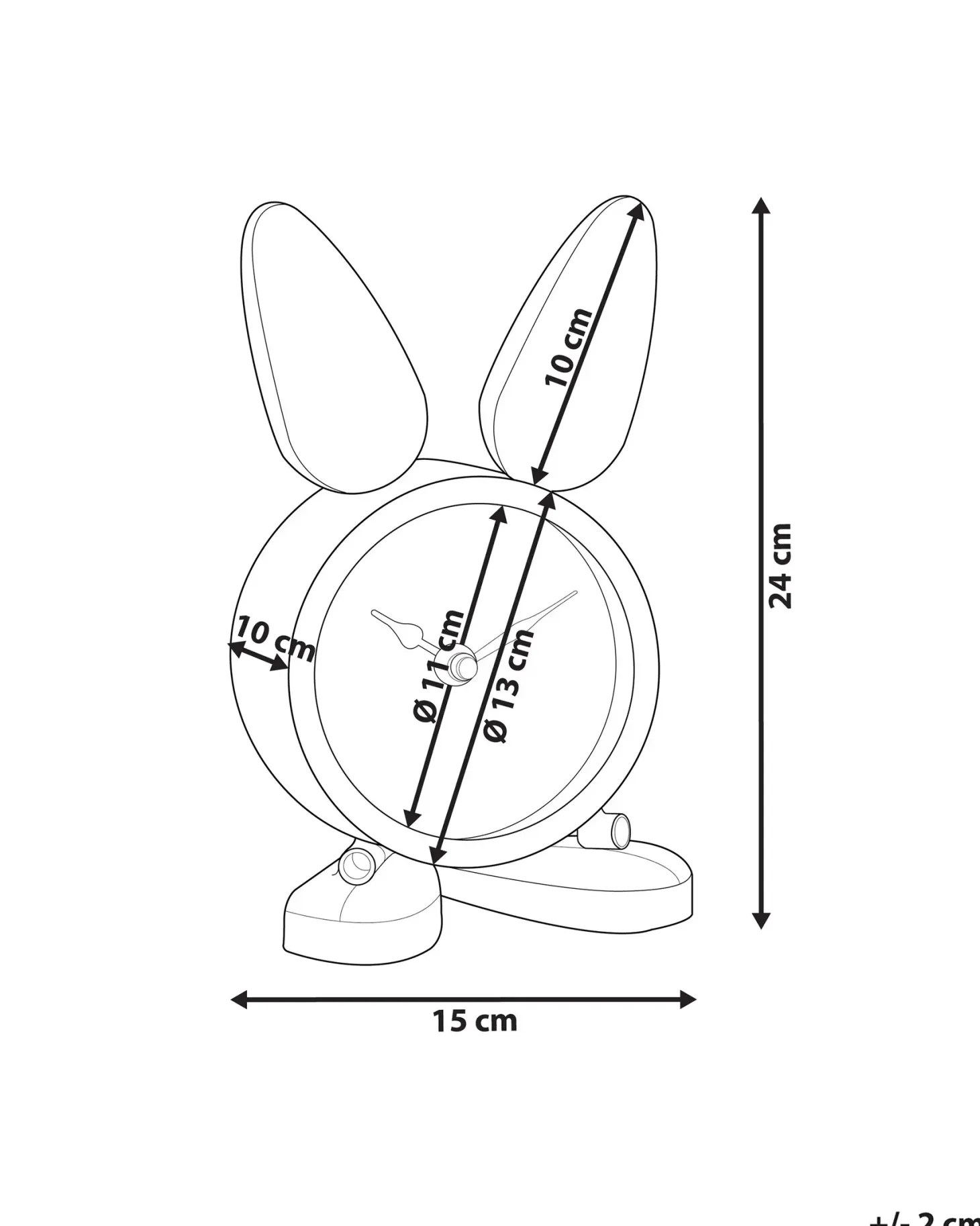 Zegar biurkowy THUSIS 15 cm Metal Srebrny