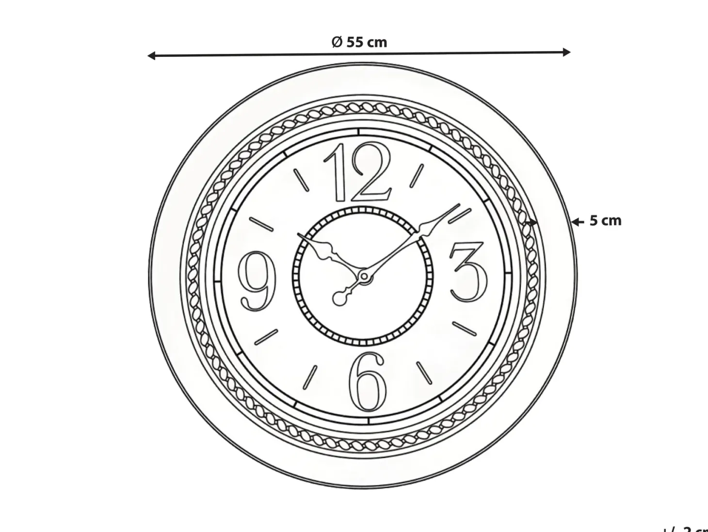 Zegar ścienny ALBOI 55 cm Czarny