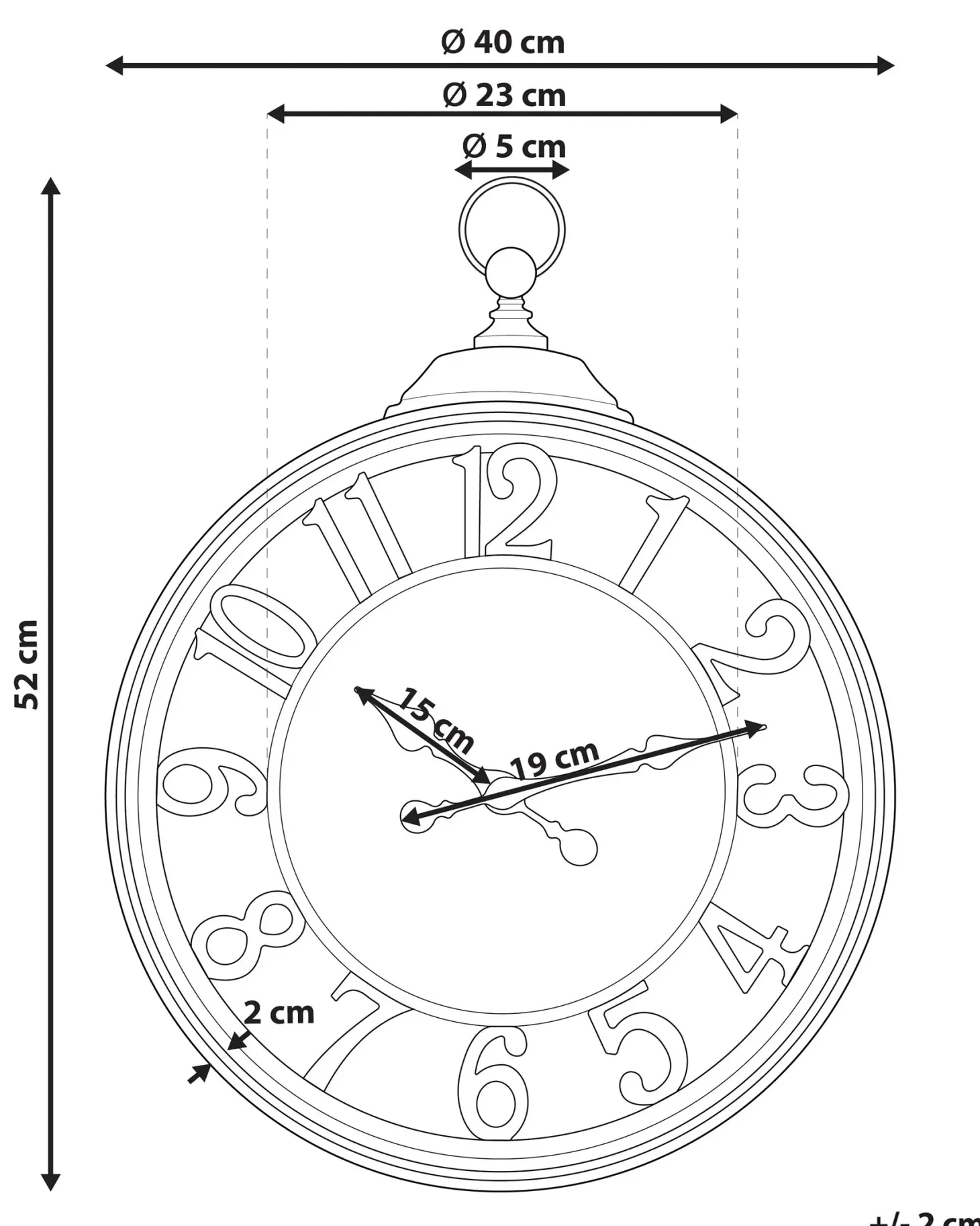 Zegar ścienny ALCOBA 40 cm Brązowy