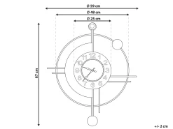 Zegar ścienny ALLOGNY 59 cm Metal Złoty