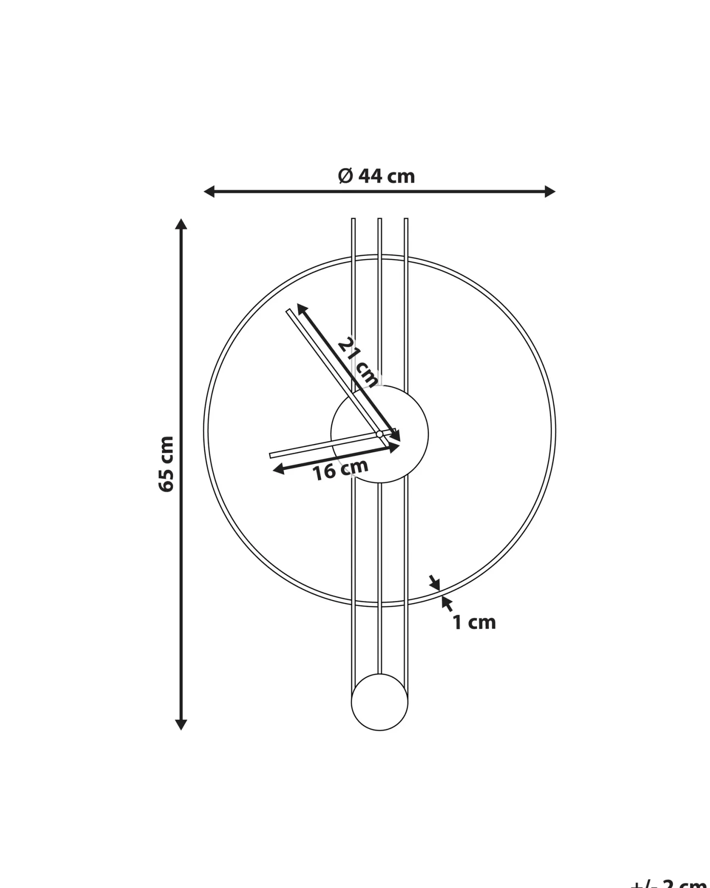 Zegar ścienny ANNIVIERS 44 cm Metal Czarny