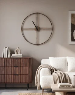 Zegar ścienny ASCONA 64 cm Metal Złoty