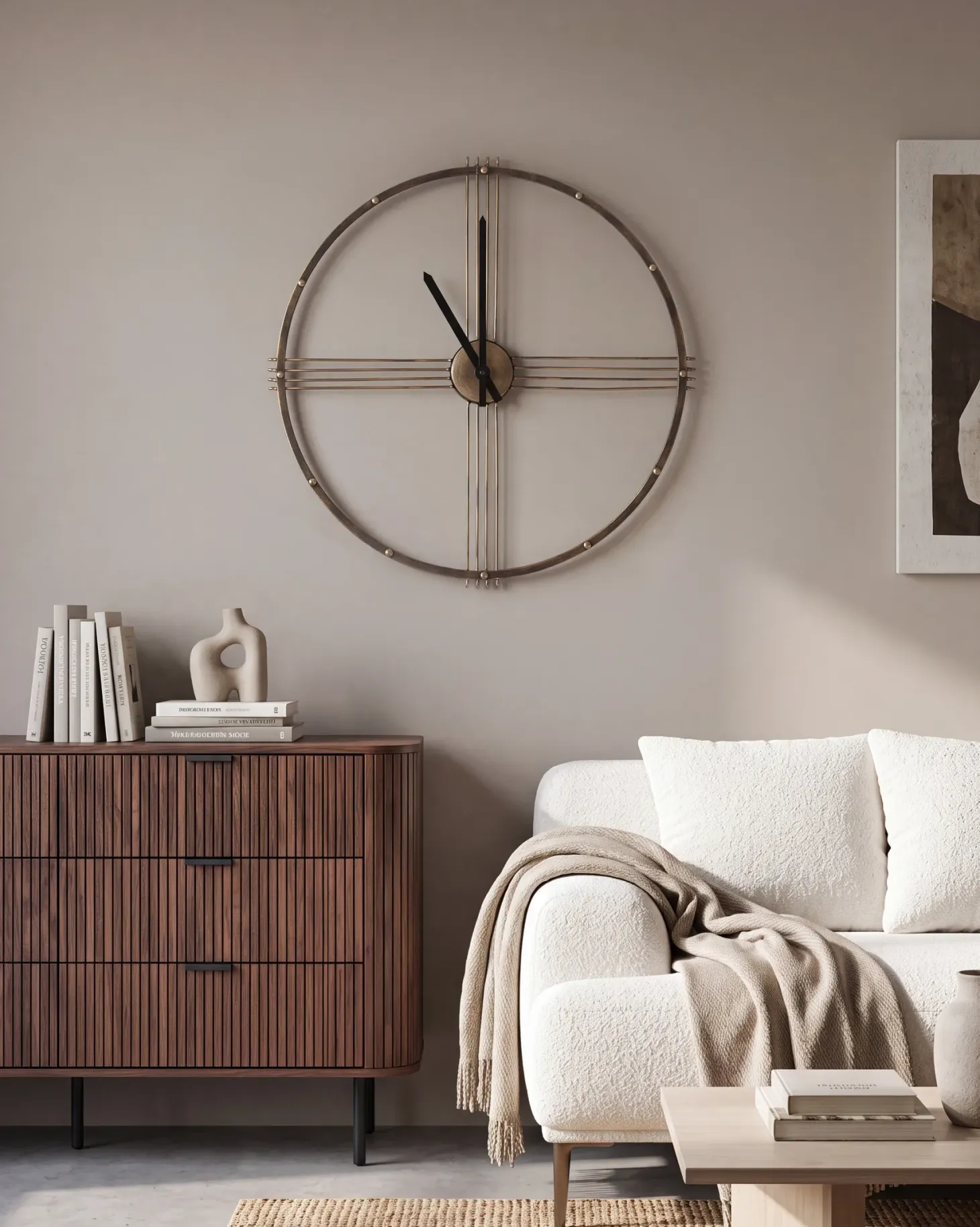 Zegar ścienny ASCONA 64 cm Metal Złoty