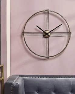 Zegar ścienny ASCONA 64 cm Metal Złoty