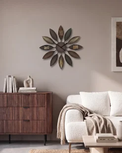 Zegar ścienny BEINWIL 55 cm Metal Brązowy