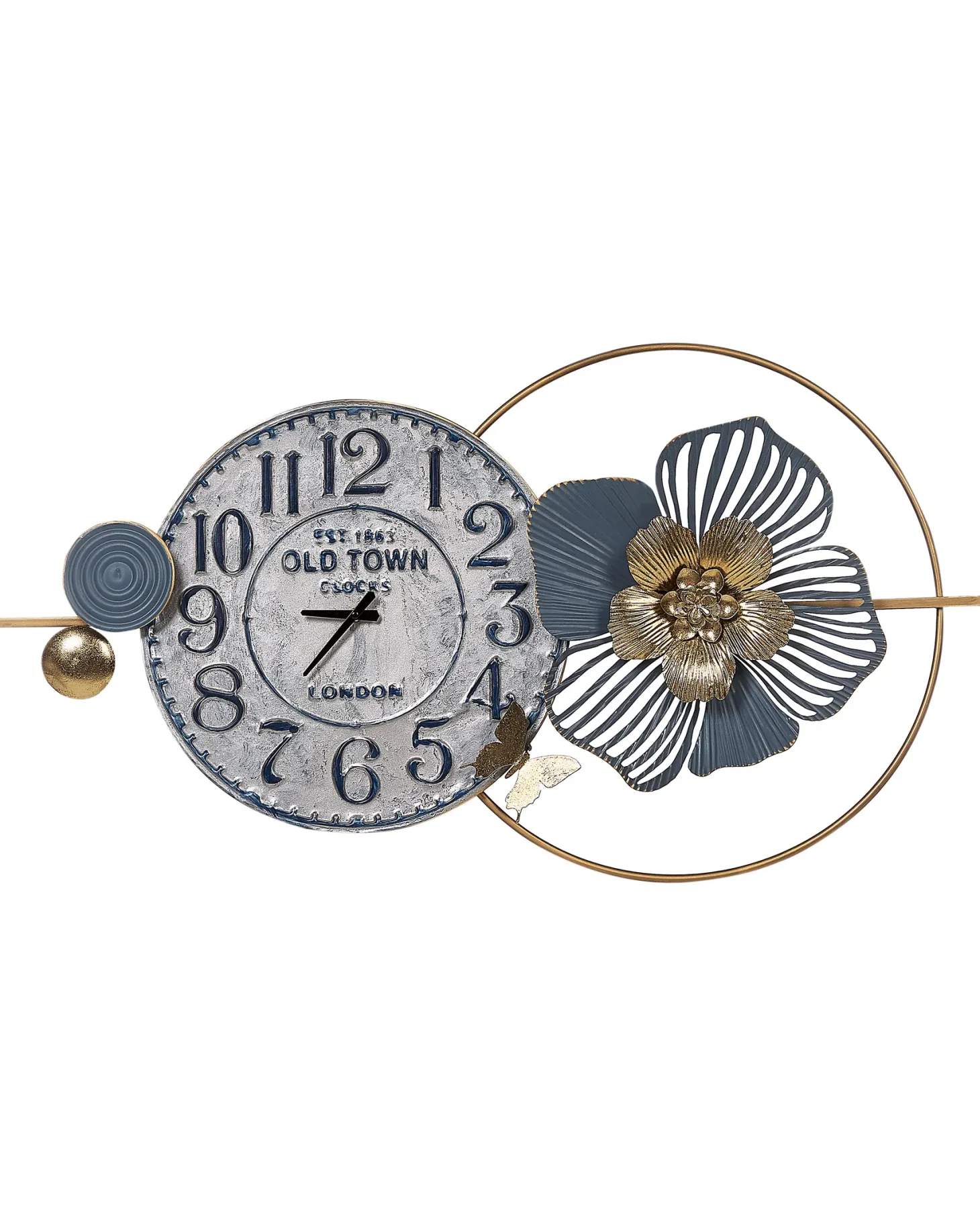 Zegar ścienny BERKERIUM 90 cm Metal Niebieski