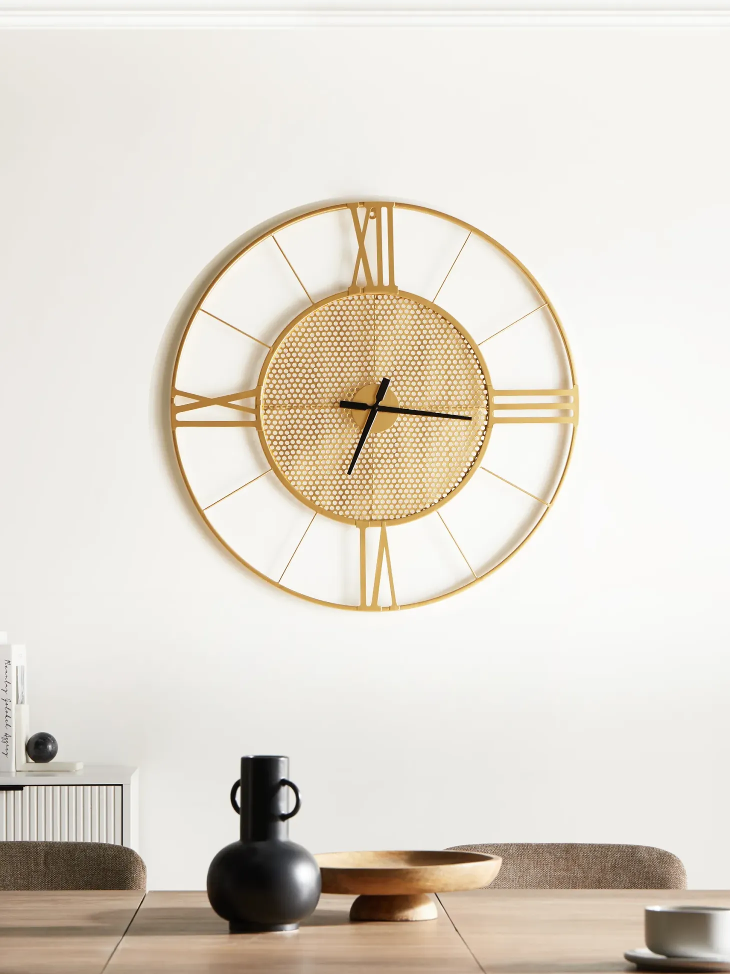 Zegar ścienny BLAMERE 80 cm Metal Złoty