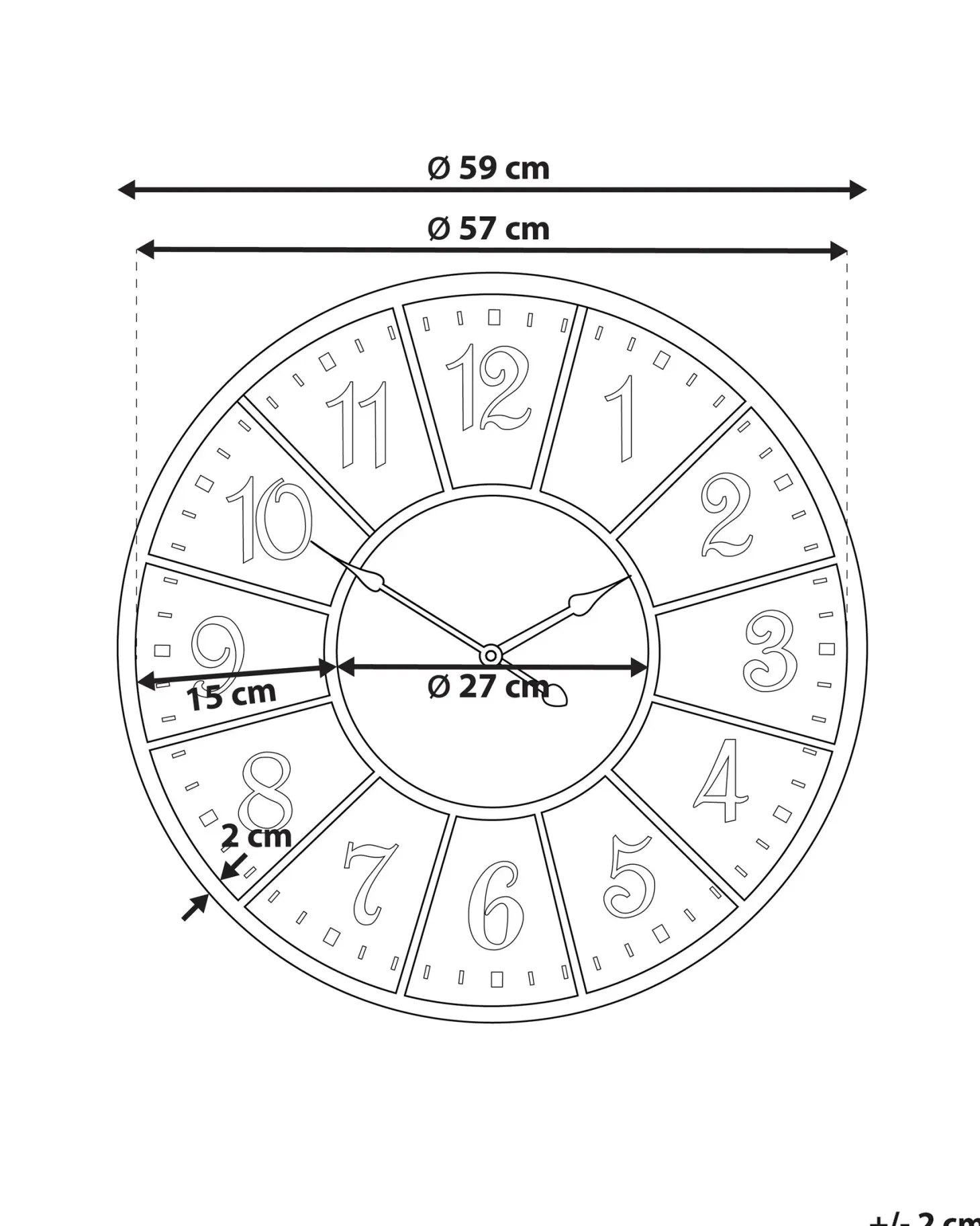 Zegar ścienny BOSWIL 59 cm Metal Kolorowy
