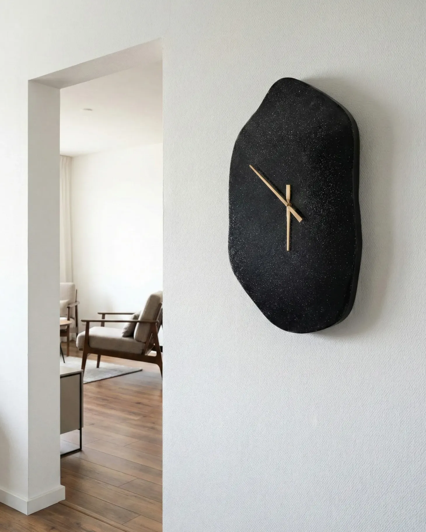 Zegar ścienny GANGES 50 cm Metal Czarny