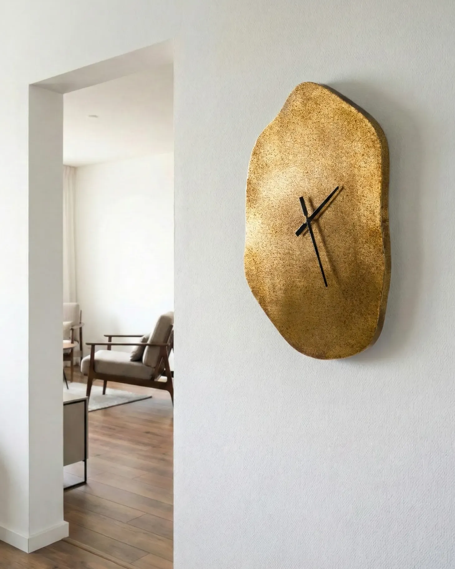 Zegar ścienny GANGES 50 cm Metal Mosiężny
