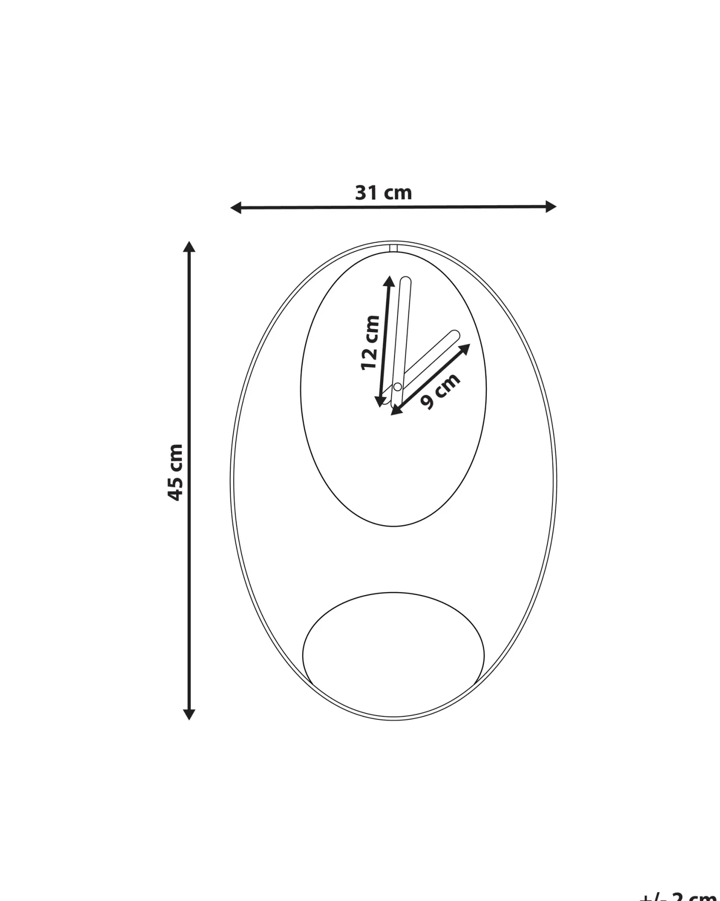 Zegar ścienny MANIGOD 32 cm Metal Czarny