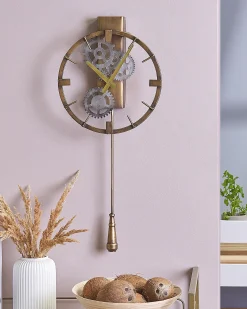 Zegar ścienny MARCOTE 30 cm Metal Złoty