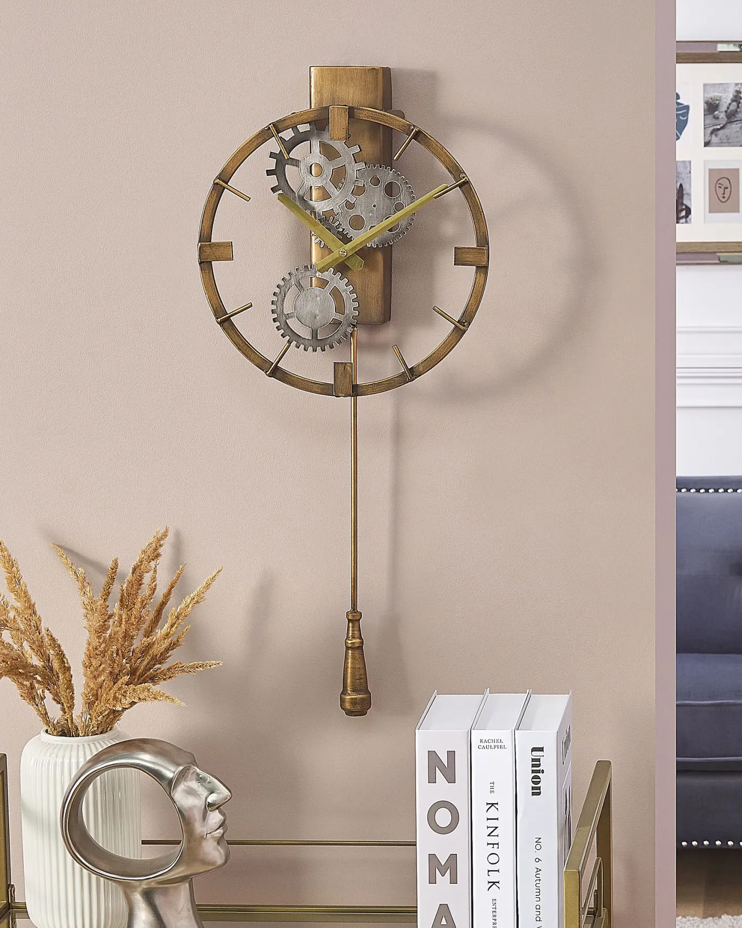 Zegar ścienny MARCOTE 30 cm Metal Złoty