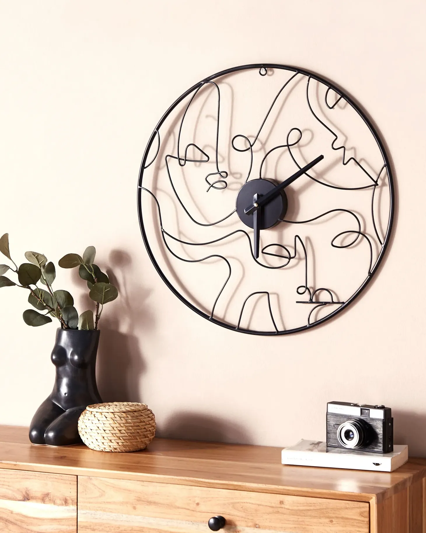 Zegar ścienny MENTON 50 cm Metal Czarny