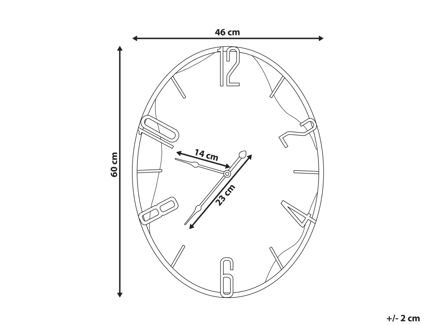 Zegar ścienny MEYNES 46 cm Metal Czarny