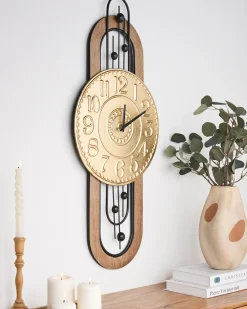 Zegar ścienny NOBELIUM 36 cm Metal Złoty