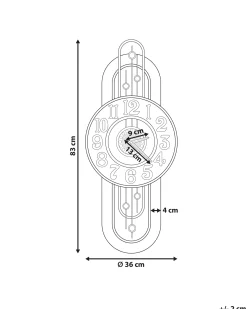 Zegar ścienny NOBELIUM 36 cm Metal Złoty
