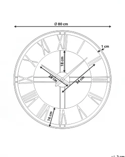 Zegar ścienny PERIGNY 80 cm Metal Czarny